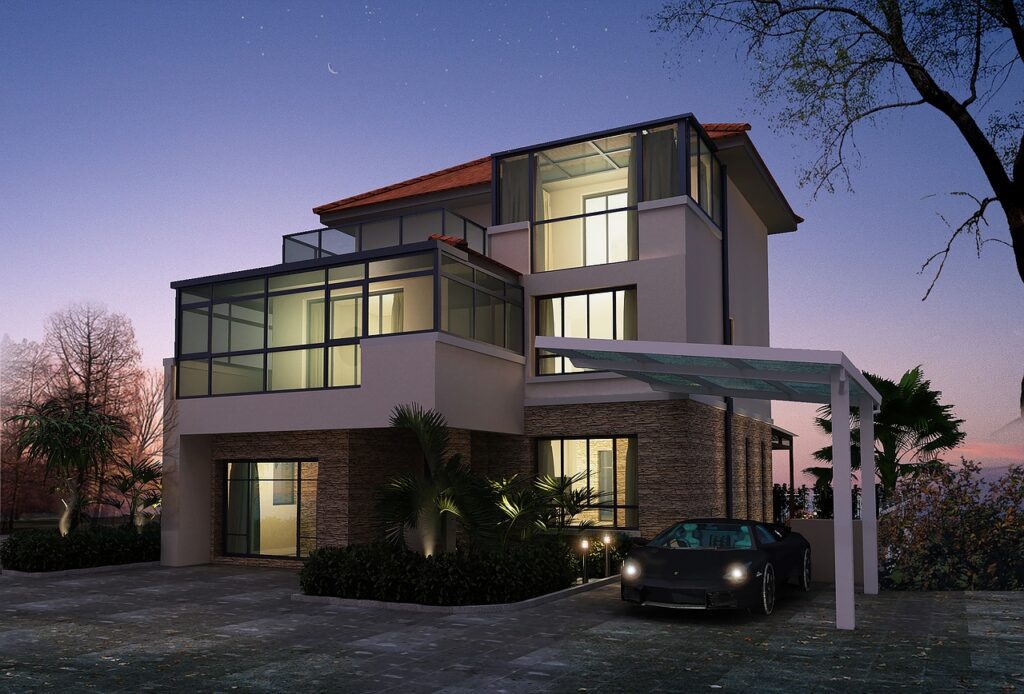 villa, exterior, 3dmax